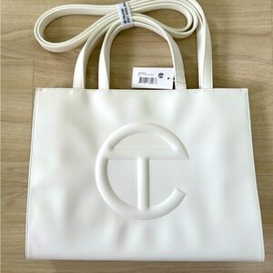 Telfar White Medium Shopping Bag